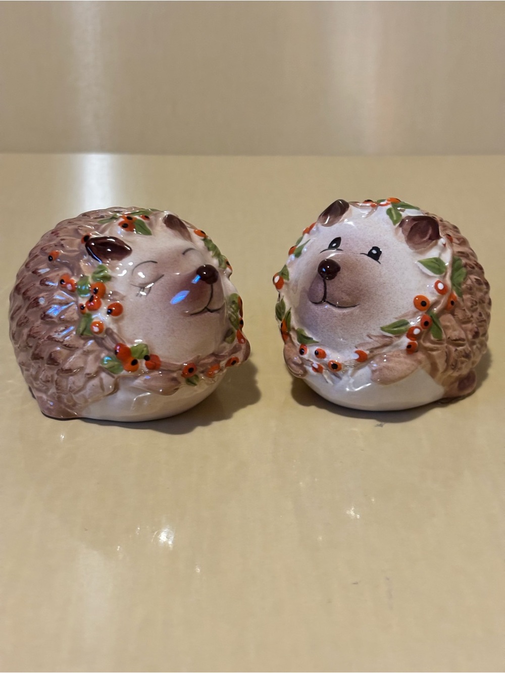 Blue Sky Ceramic Hedgehog Salt & Pepper Shakers Set